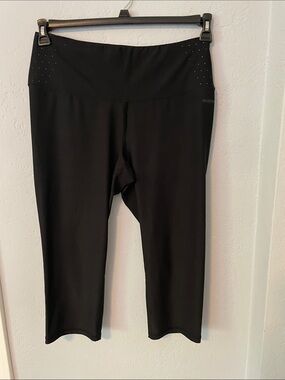 RBX Black High-Waist Active Capri Leggings